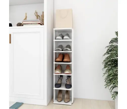 Apavu Skapītis, Balts, 27,5X27X102 Cm, Inženierijas Koks Vidaxl