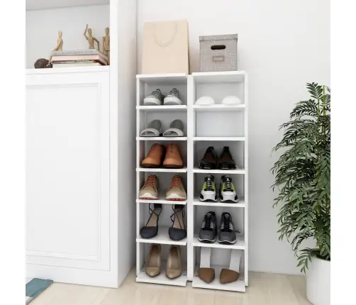 Spintelės Batams, 2Vnt., Baltos, 27,5X27X102Cm Apdirbta Mediena