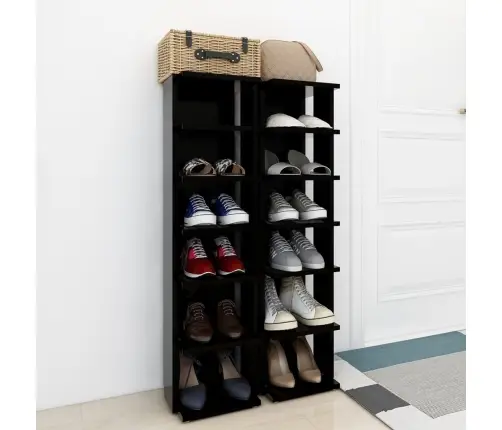 Spintelės Batams, 2Vnt., Juodos Spalvos, 27,5X27X102 Cm