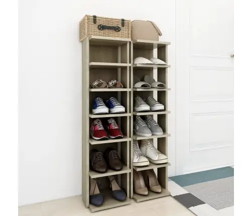 Apavu Plaukti, 2 Gab., Ozolkoka Krāsa, 27,5X27X102 Cm Vidaxl