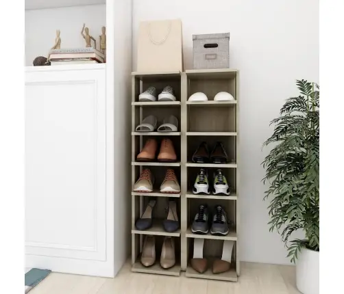 Apavu Plaukti, 2 Gab., Ozolkoka Krāsa, 27,5X27X102 Cm Vidaxl