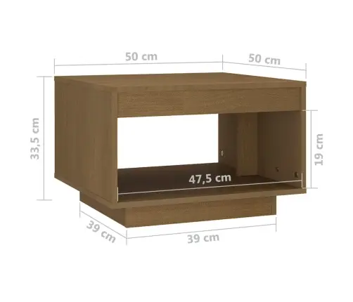 Kafijas Galdiņš, Medus Brūns, 50X50X33,5 Cm, Priedes Masīvkoks Vidaxl