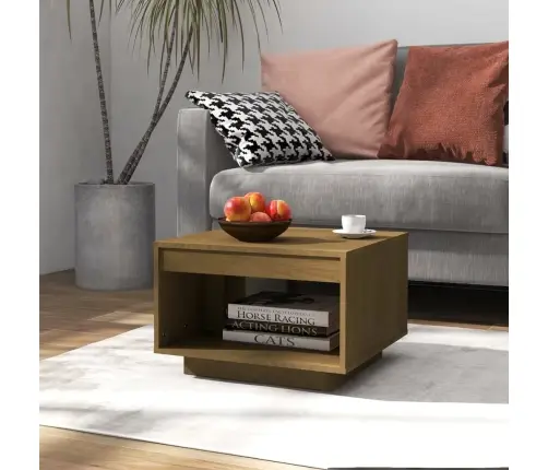 Kafijas Galdiņš, Medus Brūns, 50X50X33,5 Cm, Priedes Masīvkoks Vidaxl