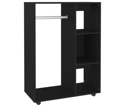 Drēbju Plaukts, Melns, 80X40X110 Cm, Inženierijas Koks Vidaxl