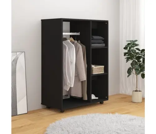 Drēbju Plaukts, Melns, 80X40X110 Cm, Inženierijas Koks Vidaxl