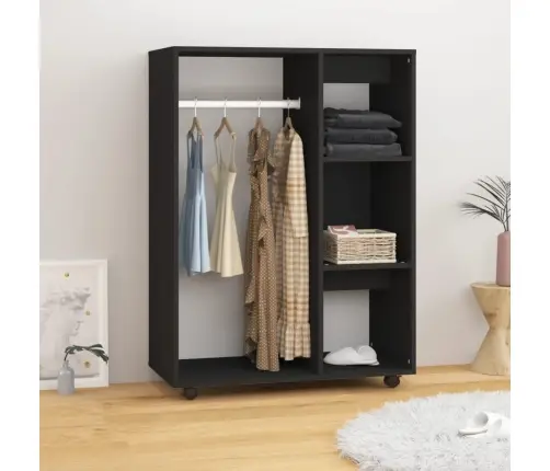 Drēbju Plaukts, Melns, 80X40X110 Cm, Inženierijas Koks Vidaxl