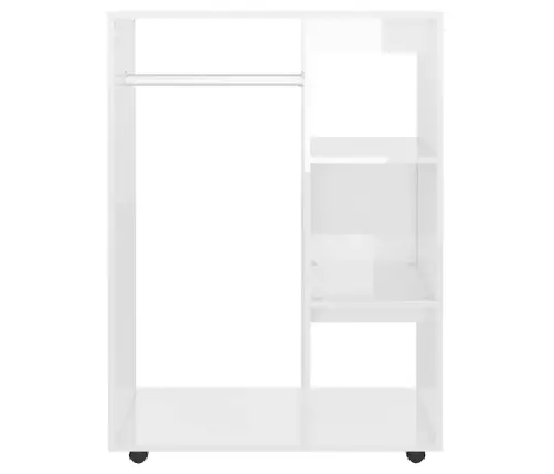 Riidekapp, Kõrgläikega Valge, 80 X 40 X 110 cm Tehispuit