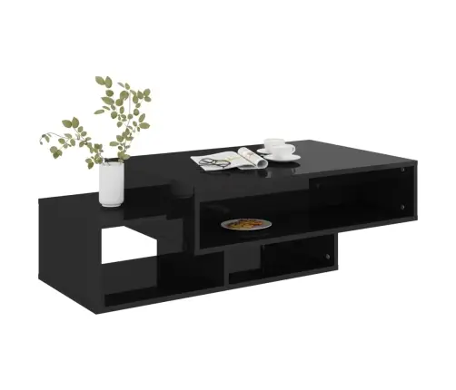 Kohvilaud, Kõrgläikega Must, 105 X 55 X 32 Cm Puitlaastplaat