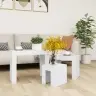 Sustumiami Kavos Staliukai, 3Vnt., Balti, Apdirbta Mediena