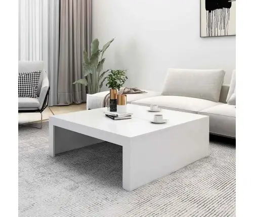 Kohvilaud, Valge, 100 X 100 X 35 cm Tehispuit