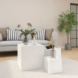 Sānu Galdiņi, 3 Gab., Balti, Inženierkoks Vidaxl