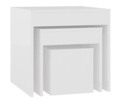 Galdiņi, 3 Gab., Sabīdāmi, Balti, Inženierijas Koks Vidaxl