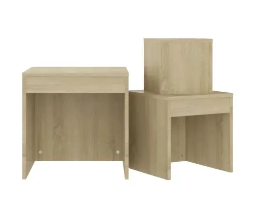 Galdiņi, 3 Gab., Sabīdāmi, Ozolkoka Krāsa, Inženierijas Koks Vidaxl