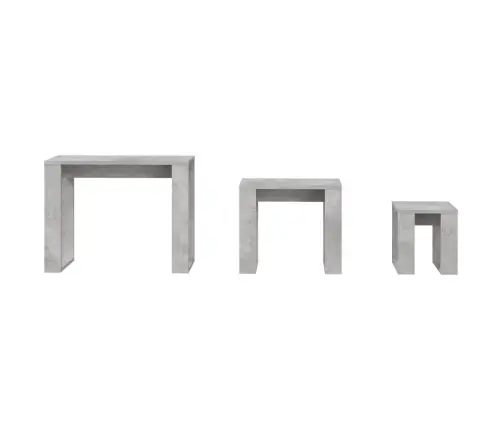 Galdiņi, 3 Gab., Sabīdāmi, Betona Pelēki, Inženierijas Koks Vidaxl