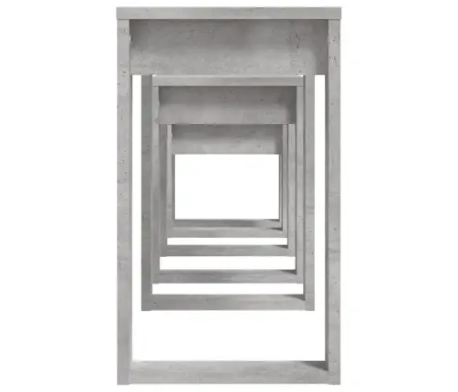 Galdiņi, 3 Gab., Sabīdāmi, Betona Pelēki, Inženierijas Koks Vidaxl