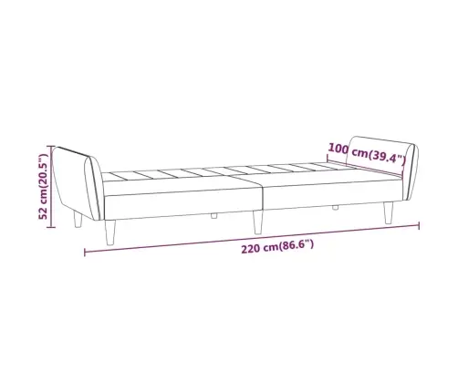 2-Vietīga Dīvāngulta, Dzeltens Samts Vidaxl