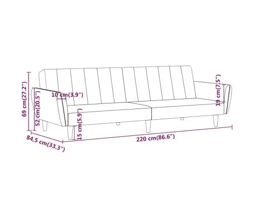 2-Vietīga Dīvāngulta, Dzeltens Samts Vidaxl