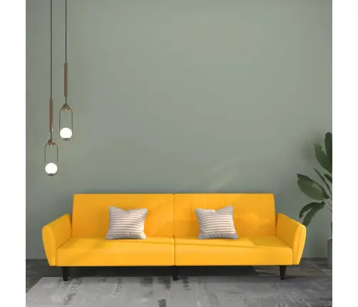2-Vietīga Dīvāngulta, Dzeltens Samts Vidaxl