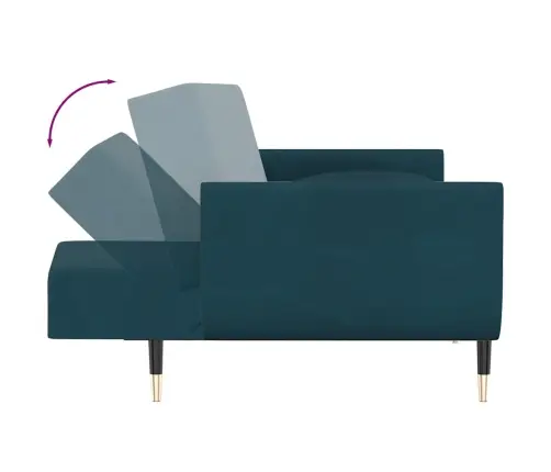 2-Kohaline Diivanvoodi Kahe Padjaga, Sinine, Samet