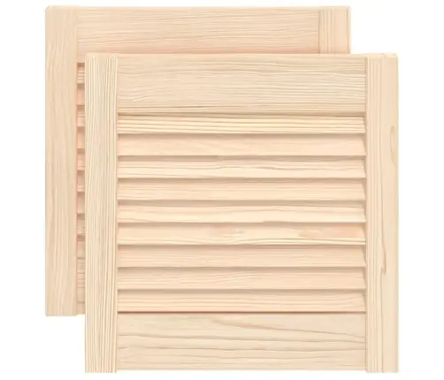 Skapja Durvis, Žalūziju Dizains, 2 Gab., 39,5X39,4 Cm, Priede Vidaxl