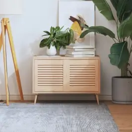 Skapja Durvis, Žalūziju Dizains, 2 Gab., 39,5X39,4 Cm, Priede Vidaxl