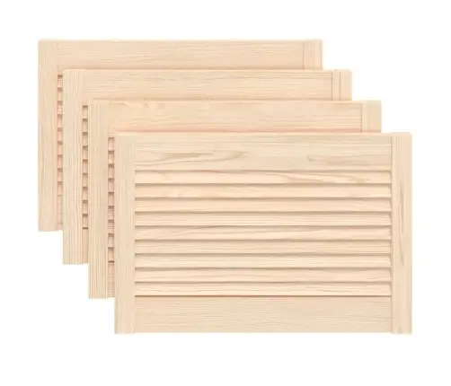 Spintelės Durelės, 4Vnt., 39,5X59,4cm Pušis, Žaliuzių Dizaino