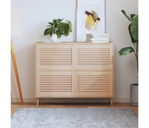 Spintelės Durelės, 4Vnt., 39,5X59,4cm Pušis, Žaliuzių Dizaino