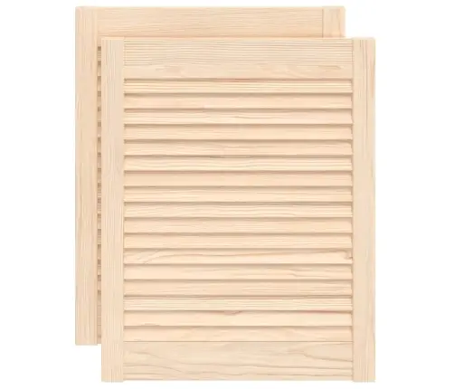 Spintelės Durelės, 2Vnt., 61,5X49,4cm Pušis, Žaliuzių Dizaino