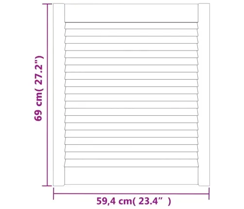 Spintelės Durelės, 69X59,4cm Pušis, Žaliuzių Dizaino