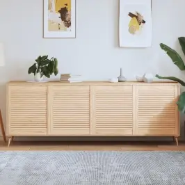 Spintelės Durelės, 4Vnt., 69X59,4cm Pušis, Žaliuzių Dizaino