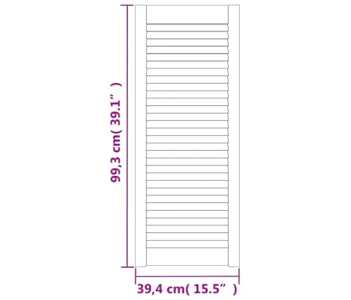 Skapja Durvis, Žalūziju Dizains, 2 Gab., 99,3X39,4 Cm, Priede Vidaxl