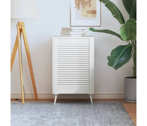 Spintelės Durelės, Baltos, 69X49,4cm Pušis, Žaliuzių Dizaino