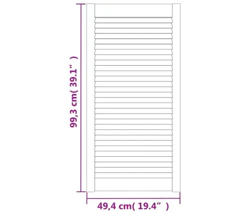 Skapja Durvis, Žalūziju Dizains, 99,3X49,4 Cm, Priede Vidaxl