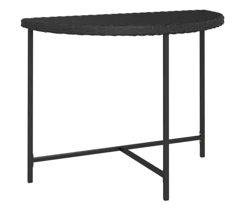 Sodo Stalas, Juodos Spalvos, 100X50X75cm Poliratanas