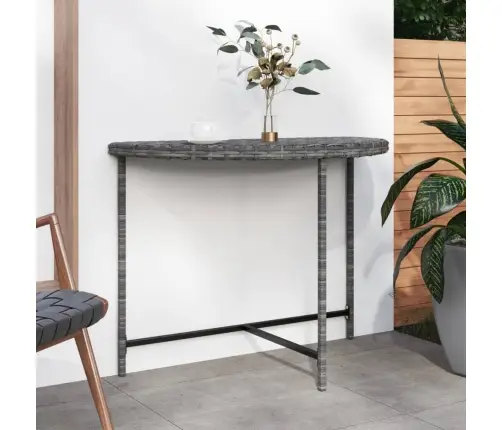 Dārza Galds, 100X50X75 Cm, Pelēka Pe Rotangpalma Vidaxl