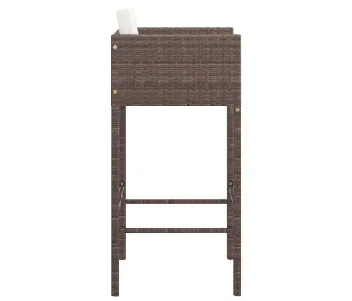 Baro Taburetės Su Pagalvėlėmis, 2Vnt., Rudos, Poliratanas