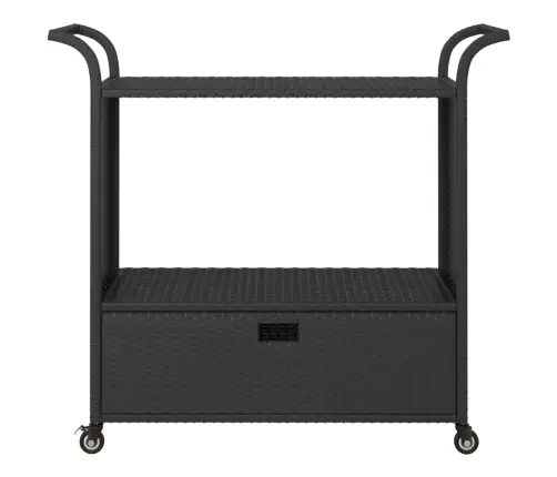 Bāra Ratiņi Ar Atvilktni, Melni, 100X45X97 Cm, Pe Rotangpalma Vidaxl