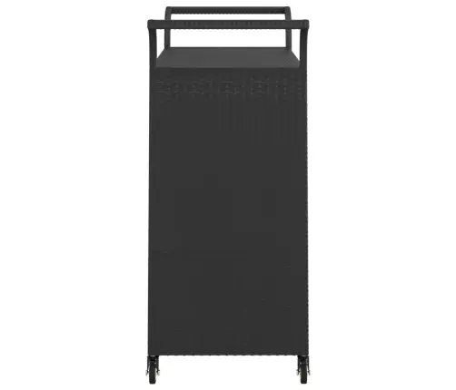 Bāra Ratiņi Ar Atvilktni, Melni, 100X45X97 Cm, Pe Rotangpalma Vidaxl