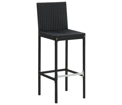 Dārza Bāra Krēsli Ar Matračiem, 2 Gab., Melna Pe Rotangpalma Vidaxl