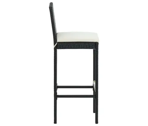 Dārza Bāra Krēsli Ar Matračiem, 2 Gab., Melna Pe Rotangpalma Vidaxl