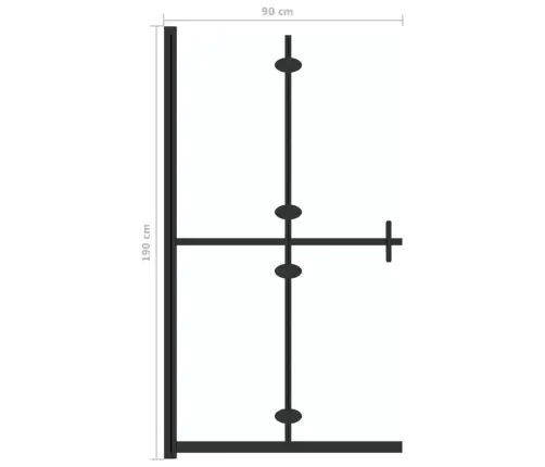 Dušas Siena, Salokāma, Caurspīdīgs Esg Stikls, 90X190 Cm Vidaxl