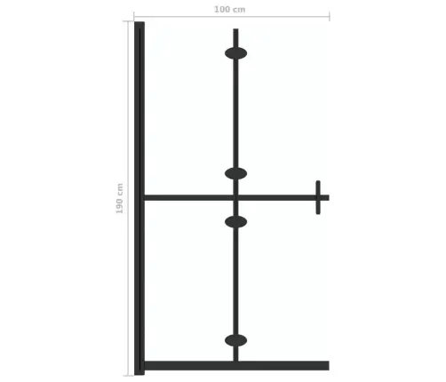 Dušas Siena, Salokāma, Caurspīdīgs Esg Stikls, 100X190 Cm Vidaxl