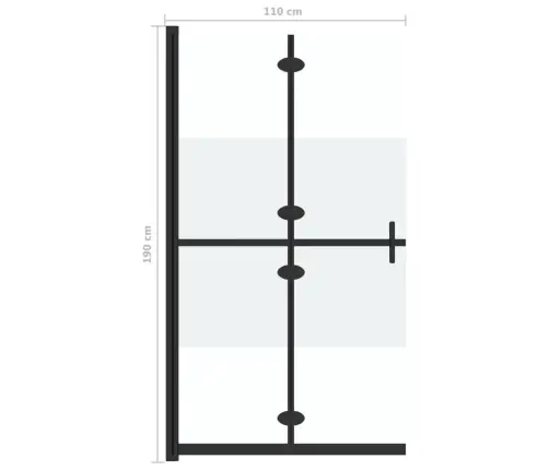 Dušas Siena, Salokāma, Daļēji Matēts Esg Stikls, 110X190 Cm Vidaxl