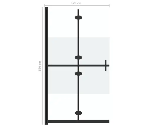 Sulankstoma Dušo Sienelė, Pusiau Matinė, 120X190cm Esg Stiklas