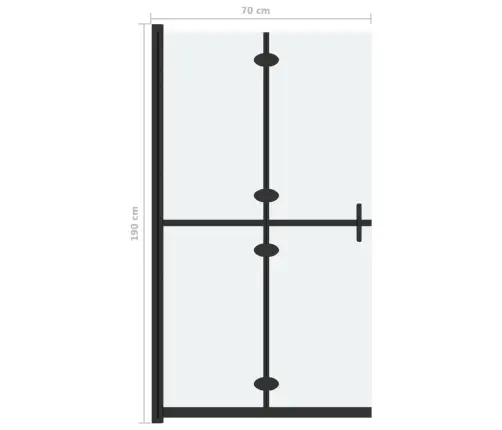 Dušas Siena, Salokāma, Matēts Esg Stikls, 70X190 Cm Vidaxl