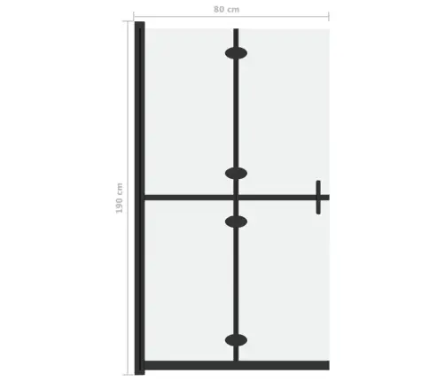 Dušas Siena, Salokāma, Matēts Esg Stikls, 80X190 Cm Vidaxl