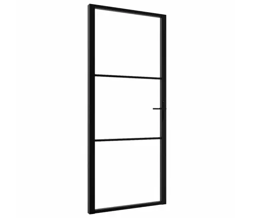 Vidaus Durys, Juodos, 102,5X201,5cm Esg Stiklas Ir Aliuminis