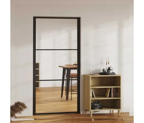 Vidaus Durys, Juodos, 102,5X201,5cm Esg Stiklas Ir Aliuminis