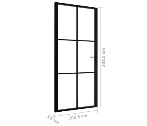 Siseuks, Esg Klaas Ja Alumiinium, 102,5 X 201,5 cm Must