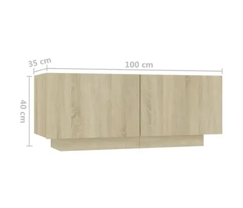 Naktsskapītis, Ozolkoka Krāsa, 100X35X40 Cm, Inženierijas Koks Vidaxl